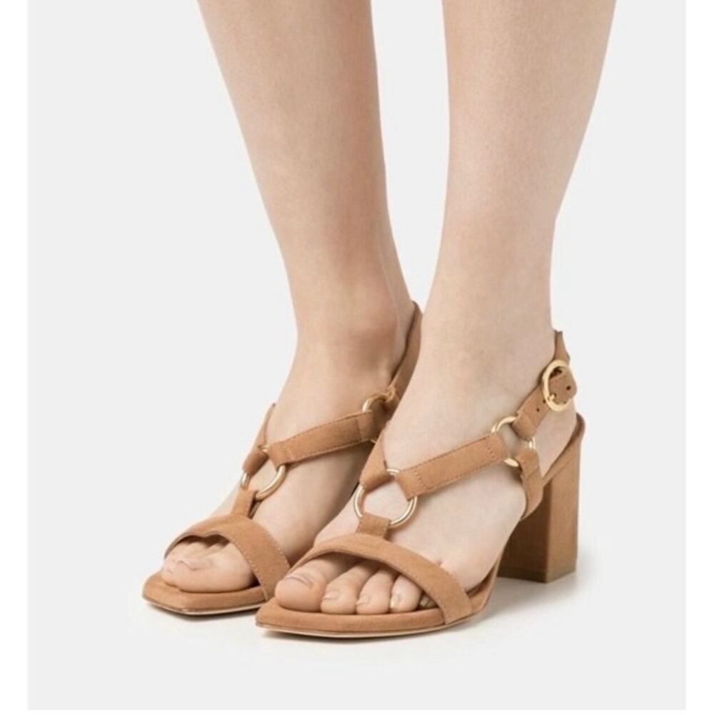 Stuart Weitzman Lalita 75 Heeled Sandals tan suede size 9.5